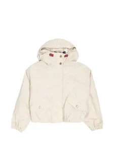 Куртка с капюшоном цвета эвкалипта Moncler Enfant, бежевый