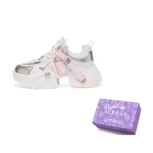 Alxnan Женские розовые низкие массивные кроссовки, цвет Pink