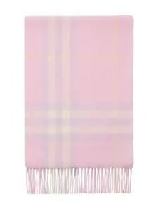 Кашемировый шарф в клетку BURBERRY, розовый