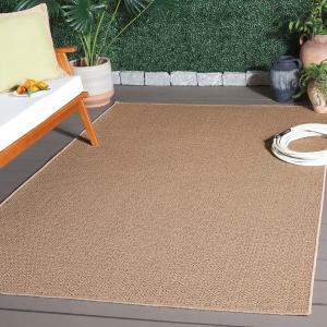 Ковер SAFAVIEH, 201 x 201 см, Atrium Sisal Collection — Beige, Farmhouse Design, Indoor/Outdoor, Waterproof & Easy Cleaning, идеально для патио, заднего двора, прихожей (ATM103B-7SQ)