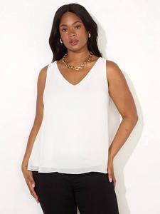 Шифоновый топ-жилет с v-образным вырезом Live Unlimited, цвет Natural