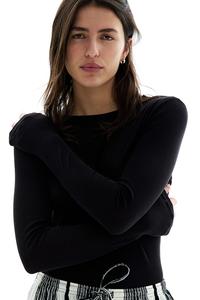 Рубашка из джерси из хлопка пима H&M, черный