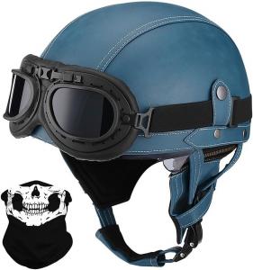 Полушлем кожаный Pdjewos, синий