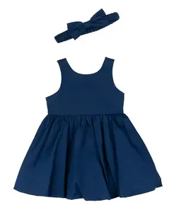 Платье-юбка пузырь для девочек из хлопка Rare Editions, синий