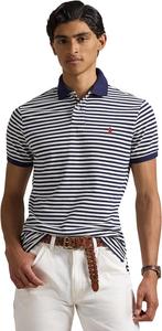 POLO RALPH LAUREN Мужская классическая полосатая поло из сетки, Deckwash White/Newport Navy