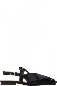 Черные балетки с большим бантом Slingback GANNI
