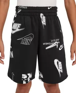 Большие детские шорты French Terry для спорта Nike, черный