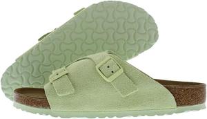 Сандалии Birkenstock Unisex Zurich BS из замши с тиснением, Faded Lime