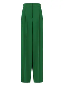 Прямые брюки со складками MAX MARA, зеленый