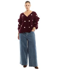 Женский кардиган June + Vie с оборками на рукавах June & Vie, Pickled beet