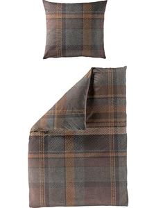 Фланелевое постельное белье каштанового цвета Bierbaum, 135x200 см (80x80 см)