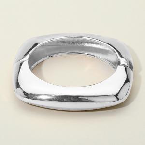 Браслет с геометрическим квадратным краем, металлический, с шарнирным креплением Fashnzfab, Rhodium