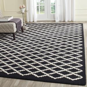 Ковер ручной работы SAFAVIEH, 244 x 305 см, Cambridge Collection Black/Ivory CAM137E Moroccan Trellis премиум шерстяной