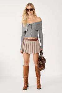 No Matter What Вязаный кардиган в крапчатом сером