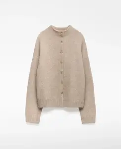 Женский вязаный кардиган с воротником-хомут Adolfo Dominguez, песочный
