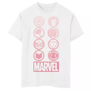 Футболка с графическим рисунком Marvel Gradient Ombre Circle Icons для мальчиков 8–20 лет Marvel