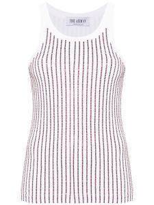 The Attico майка, украшенная кристаллами, белый