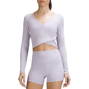 Lululemon Футболка женская с запахом и втачными рукавами Purple Gray