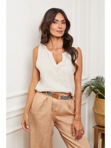 Топ Joséfine Leinen, кремовый