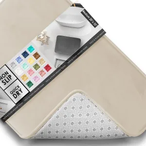 Нескользящий, ультрамягкий плюшевый коврик для ванной из пенополиуретана с эффектом памяти - большой размер 51 x 81 см Clara Clark, льняной