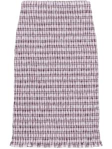 Юбка миди из хлопка в клетку Prada, розовый