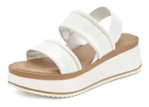 Сандалии на платформе LASCANA, кожаные сандалии с модной удобной подошвой на платформе, белый