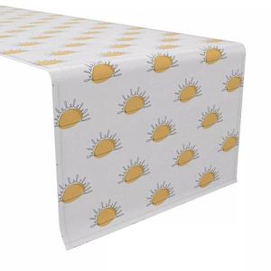 Настольная дорожка, 100 % хлопок, 16x72 дюйма, акварельное солнце.
