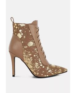 Ботильоны Fat Cat с абстрактным узором и шнуровкой London Rag, коричневый