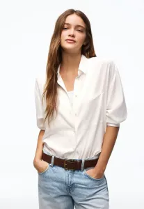 Свободная блузка оверсайз на пуговицах Bershka, White