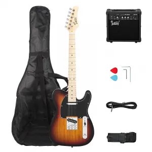 Электрогитара Glarry GTL с грифом из клена Sunset + усилитель 20 Вт