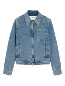 Джинсовая куртка с монограммой Ami-de-Coeur Ami Paris, синий