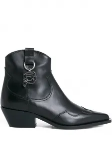 Ковбойские сапоги с кожаными молниями KARL LAGERFELD, черный