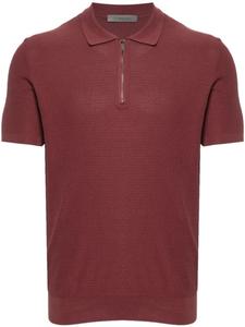 Corneliani жаккардовая рубашка поло с узором, красный