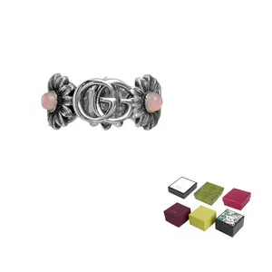 GUCCI Кольцо Double G с цветком и розовой жемчужиной