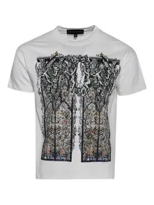 Футболка с графичным принтом Who Decides War, белый