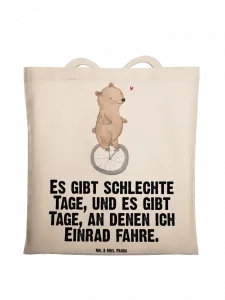 Сумка для переноски Mr & Mrs Panda Bär Einrad fahren, кремовый