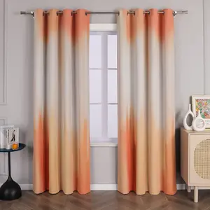 Плотные шторы с люверсами, затемняющие (1 шт.), градиентные шторы с люверсами, оранжевые, ШxВ 245x135 см Joyswahl
