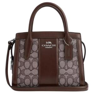 COACH Андреа Жаккардовая сумка через плечо из телячьей кожи кросс-боди женская серебристый дуб и клён