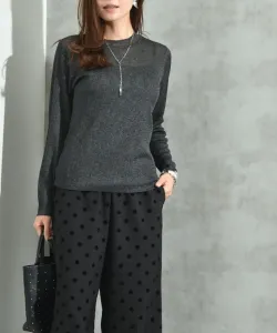 Пуловер из прозрачной ребристой вязки Interplanet, цвет Gray