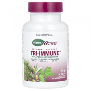 NaturesPlus, Herbal Actives, Tri-Immune  с длительным высвобождением, 60 таблеток