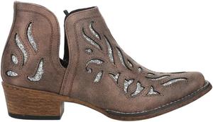 Женские ботинки ROPER Ava Glitz с блестящей подкладкой, открытым носком, повседневные, на низком каблуке 1-2, коричневые