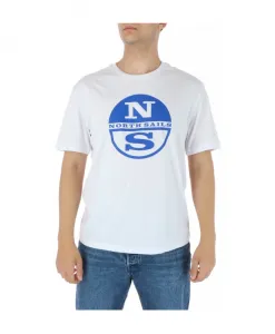 Желтая футболка с короткими рукавами и принтом North Sails, белый