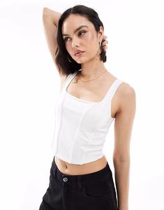 Корсетный топ Miss Selfridge кремового цвета