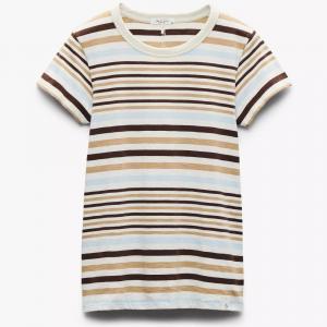 Женская футболка rag & bone The Slub Stripe Tee, цвет слоновая кость
