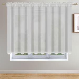 Готовая штора с карнизом КАТАНИЯ 400х250 длинная белая Drapella, белый