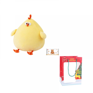Dundun Collection Doodoo Chicken, плюшевая кукла животного 23см/29см высота MINISO, dundun chicken plush doll+cleaning wet tissue