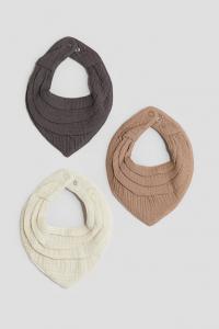 Упаковка из 3 хлопковых муслиновых шарфов H&M, мультиколор