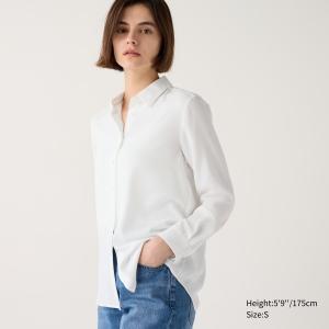 Вискозная блузка UNIQLO, белый