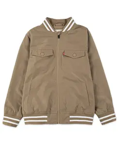 Мальчиковая бомбер-куртка 8-20 с блестящей сетчатой подкладкой Levi'S, загар/бежевый