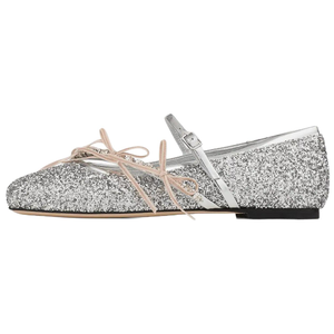 Jimmy Choo Туфли Loli Ballerina Flat Mary Jane для женщин серебристые